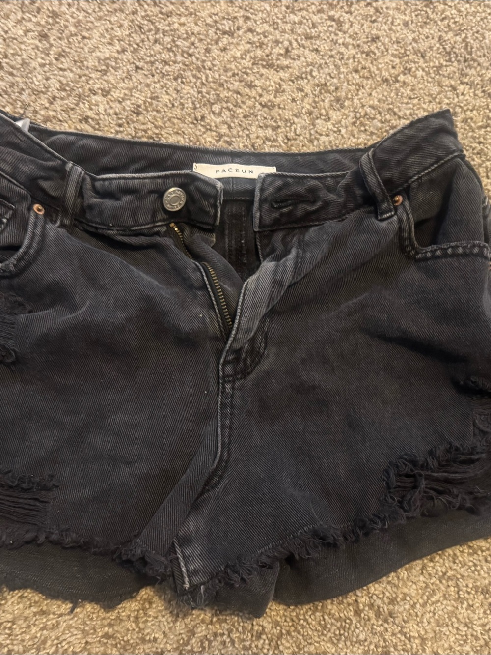 PacSun Black Denim Shorts with Button Fly